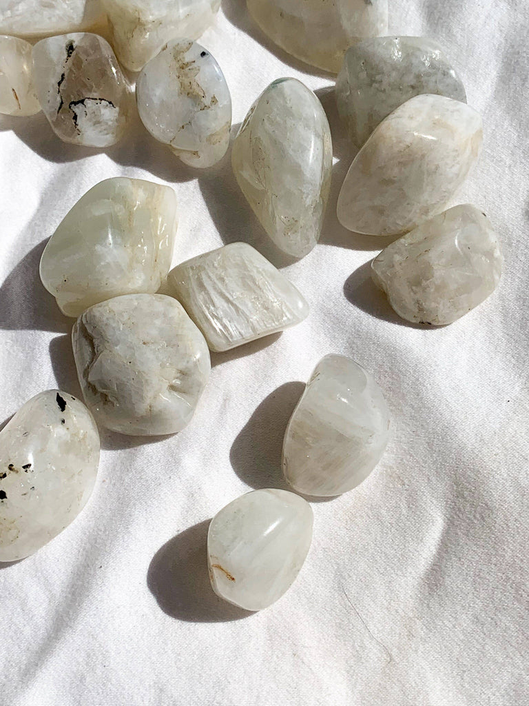 White Moonstone Tumbles | Small - Unearthed Crystals