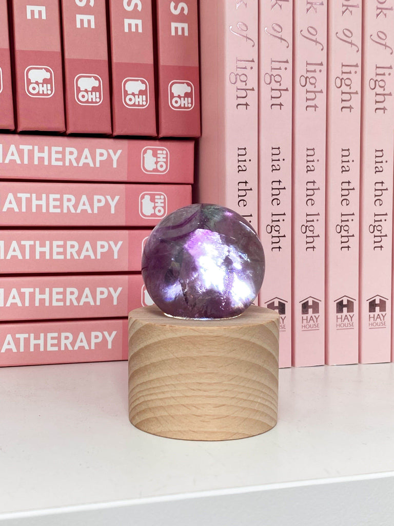 Round Wooden USB Lamp Base | Small - Unearthed Crystals