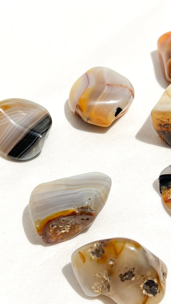 Banded Agate Tumbles | Medium - Unearthed Crystals