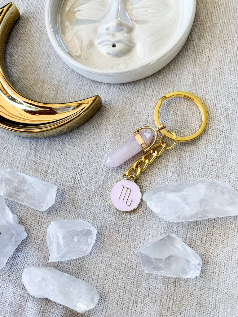 Zodiac + Stone Keyring - Unearthed Crystals
