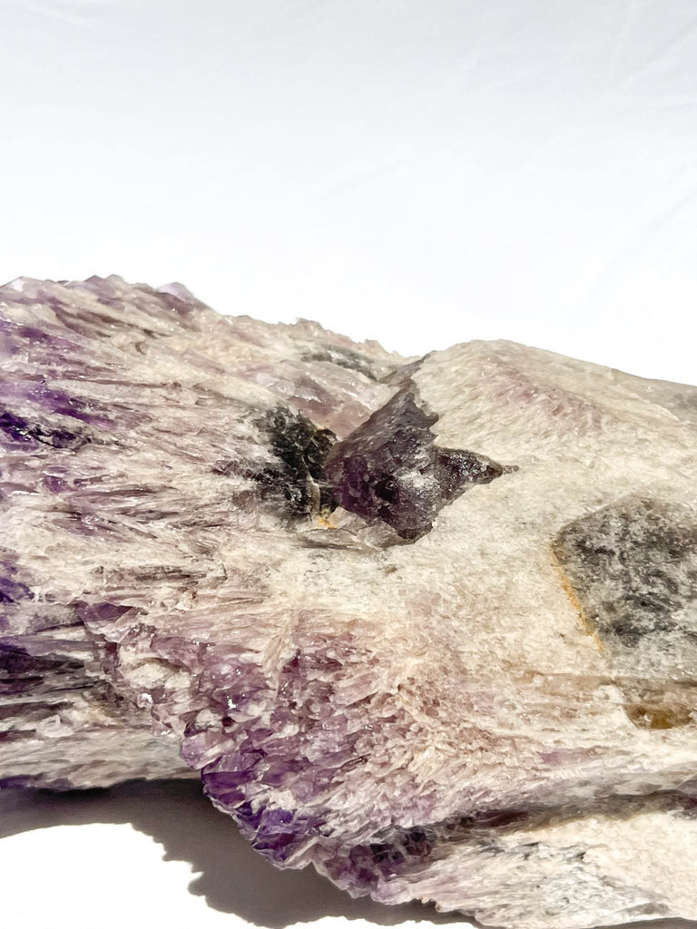 Elestial Amethyst Point with Smokey Quartz - Unearthed Crystals