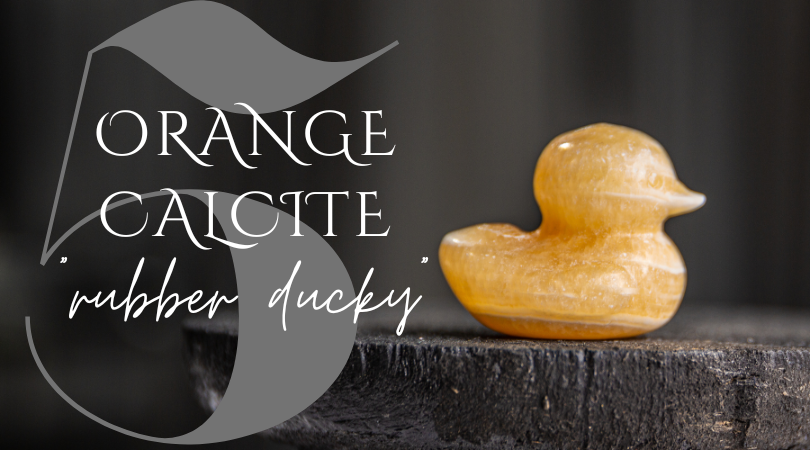 Day 5 | Orange Calcite Rubber Ducky Carving