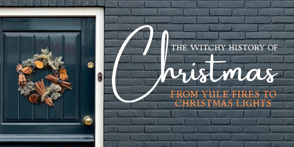 Yule Wreath on dark door