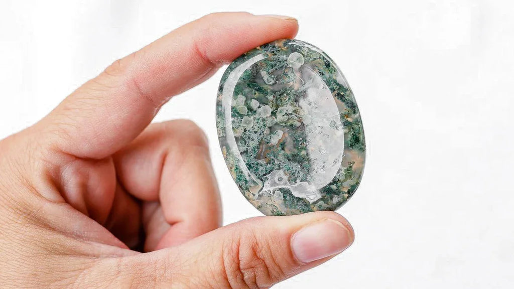 Moss Agate worry stone