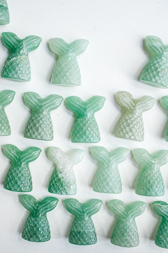 Green Aventurine Mermaid Tail Carving