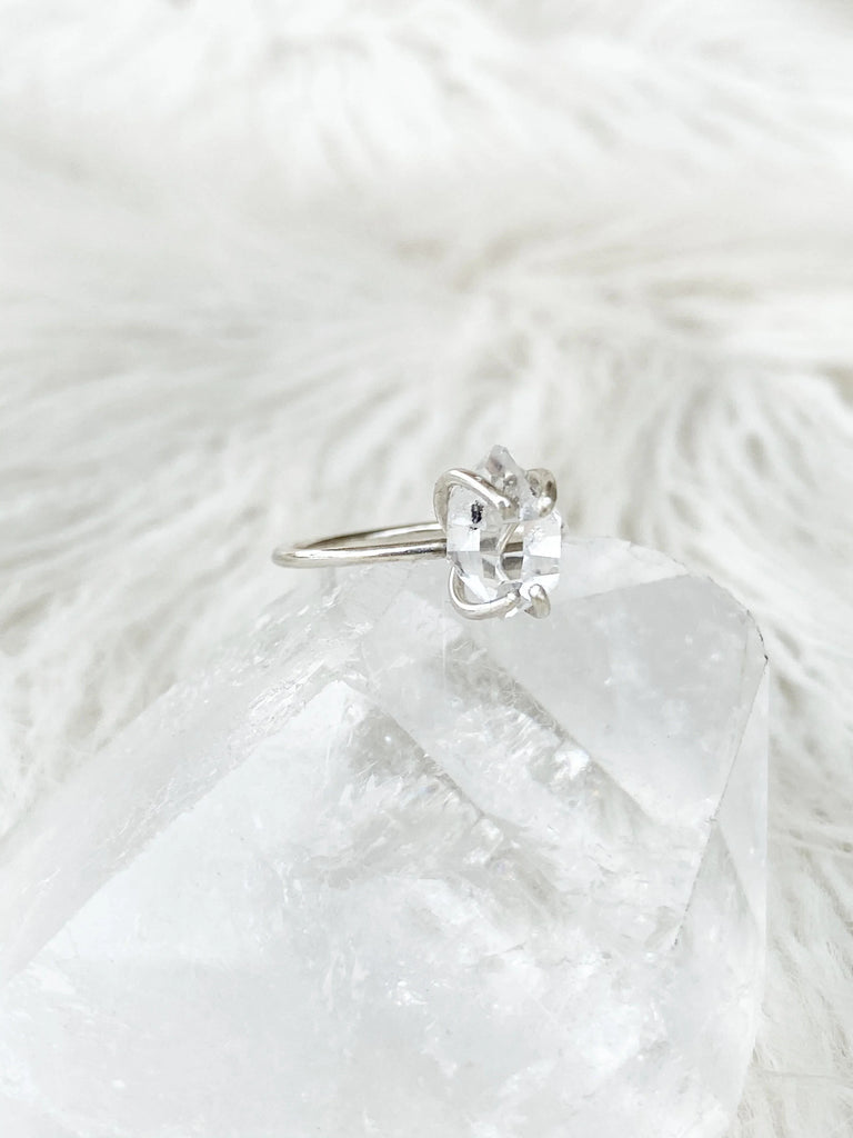 Herkimer Diamond Ring | Sterling Silver | Size 10 - Unearthed Crystals