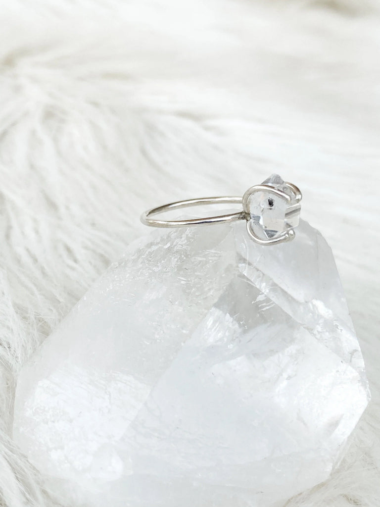 Herkimer Diamond Ring | Sterling Silver | Size 10 - Unearthed Crystals