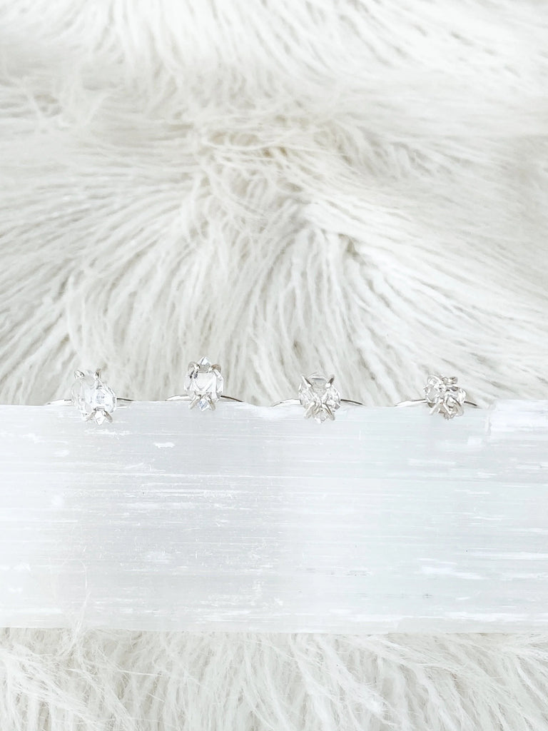 Herkimer Diamond Ring | Sterling Silver | Size 10 - Unearthed Crystals