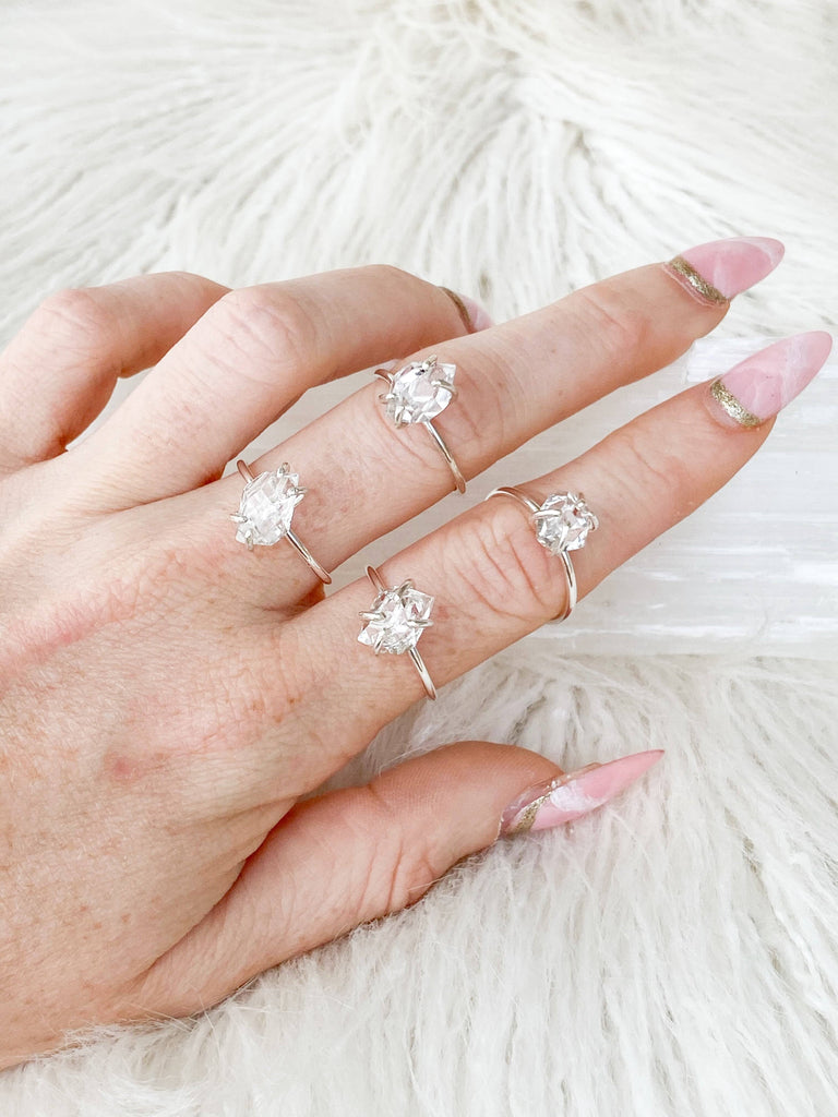 Herkimer Diamond Ring | Sterling Silver | Size 10 - Unearthed Crystals