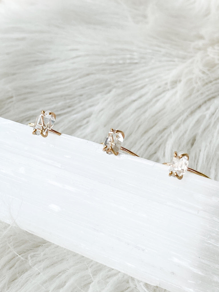 Herkimer Diamond Ring | Gold | Size 10 - Unearthed Crystals