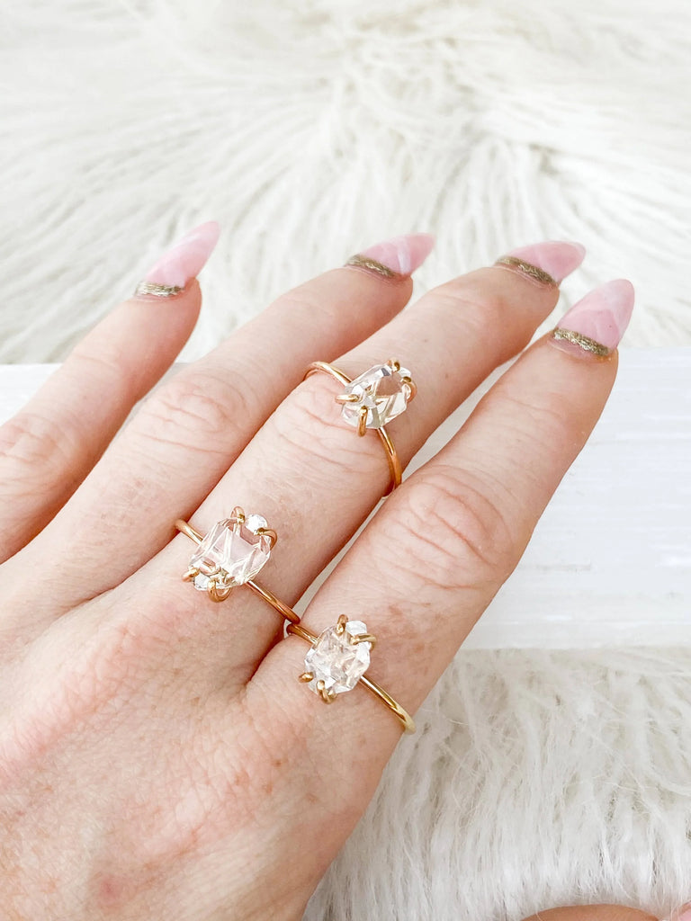 Herkimer Diamond Ring | Gold | Size 10 - Unearthed Crystals