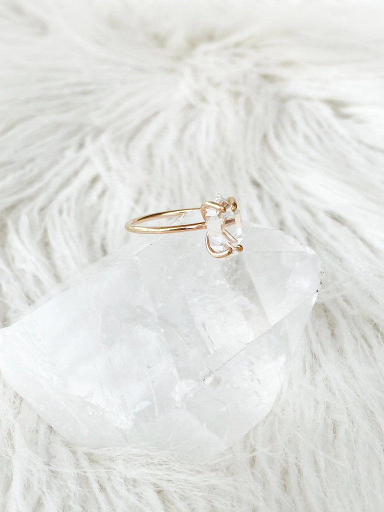 Herkimer Diamond Ring | Gold | Size 10 - Unearthed Crystals