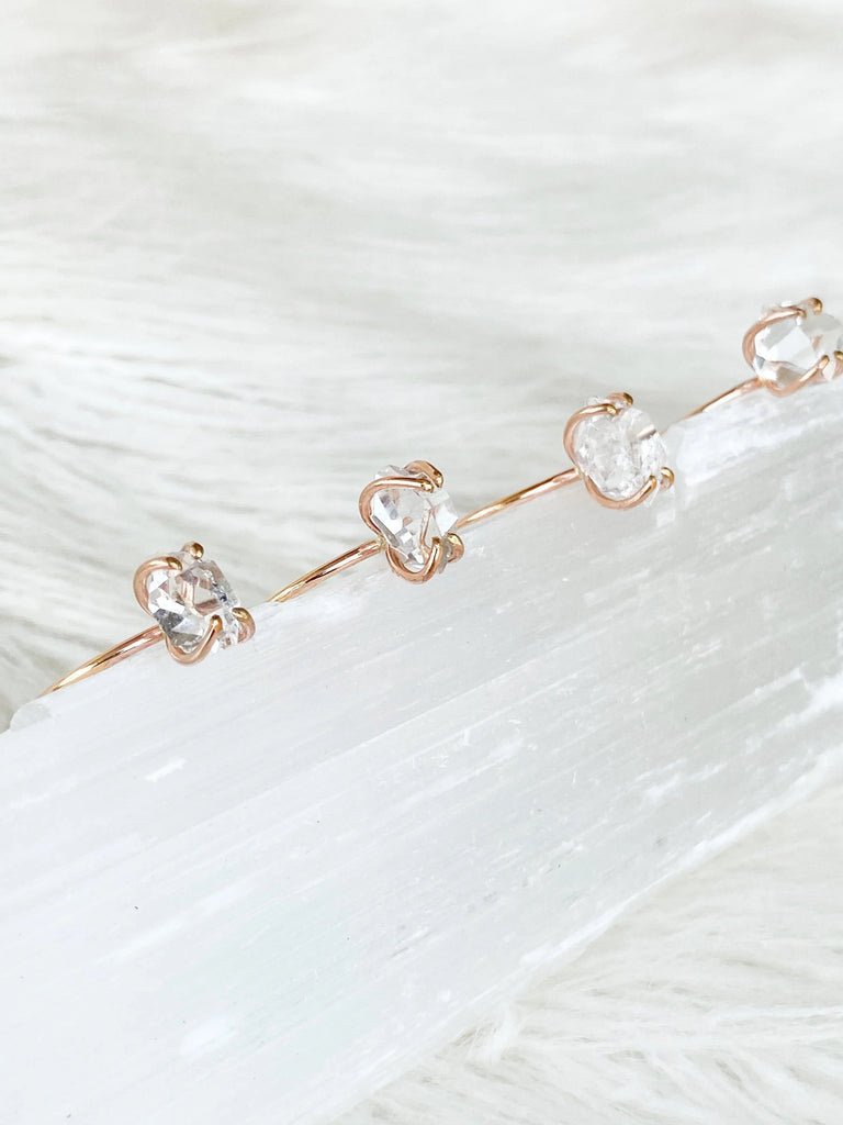 Herkimer Diamond Ring | Rose Gold | Size 10 - Unearthed Crystals