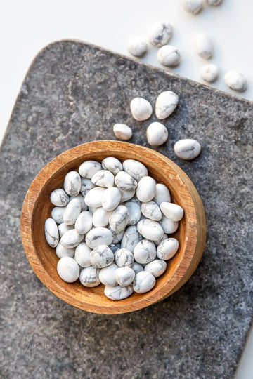 White Howlite Tumbles – Unearthed Crystals
