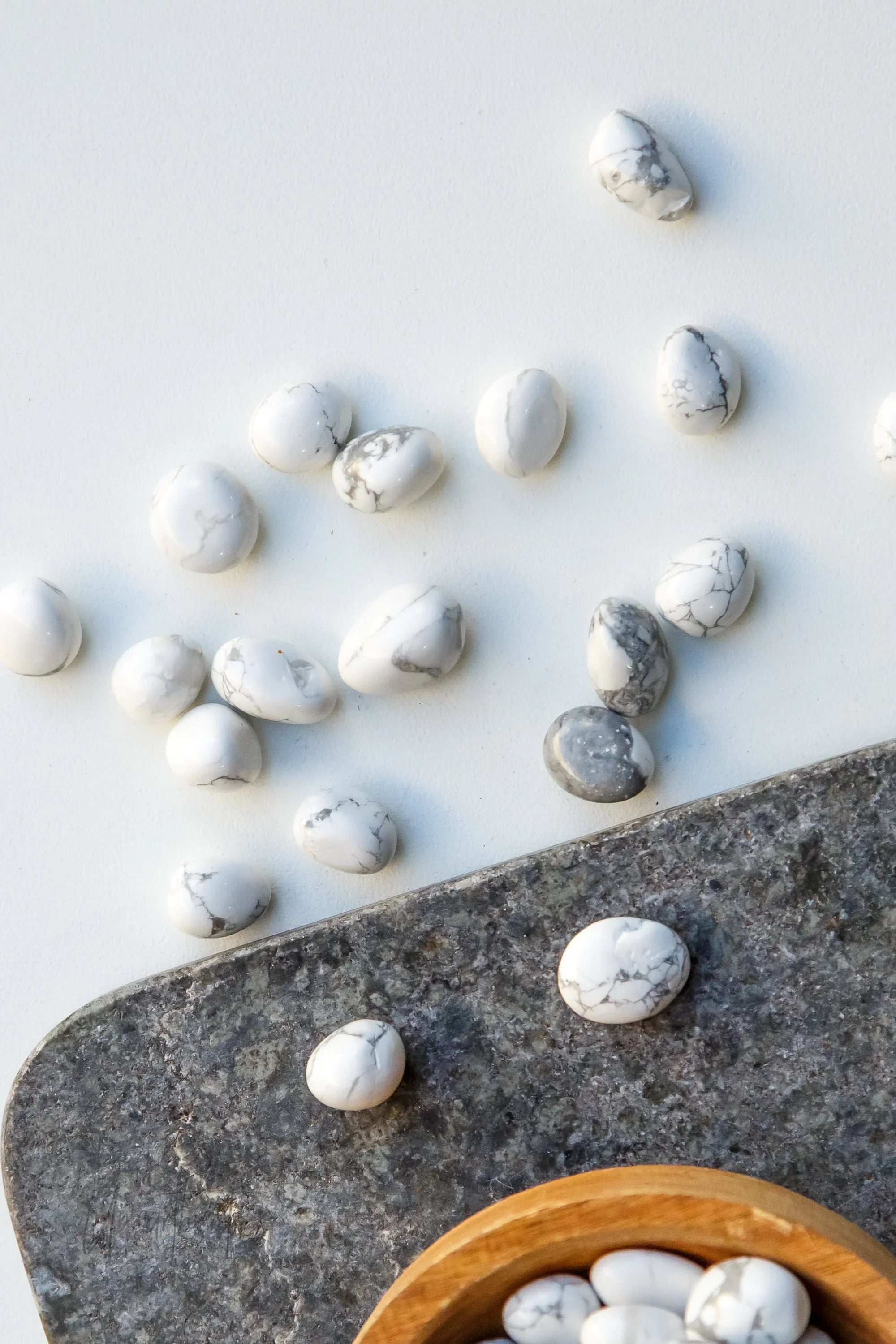 White Howlite Tumbles – Unearthed Crystals