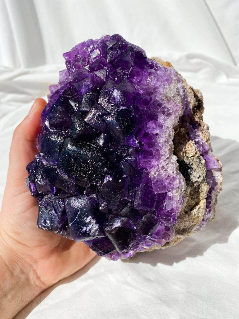 Purple Fluorite Cluster - Unearthed Crystals