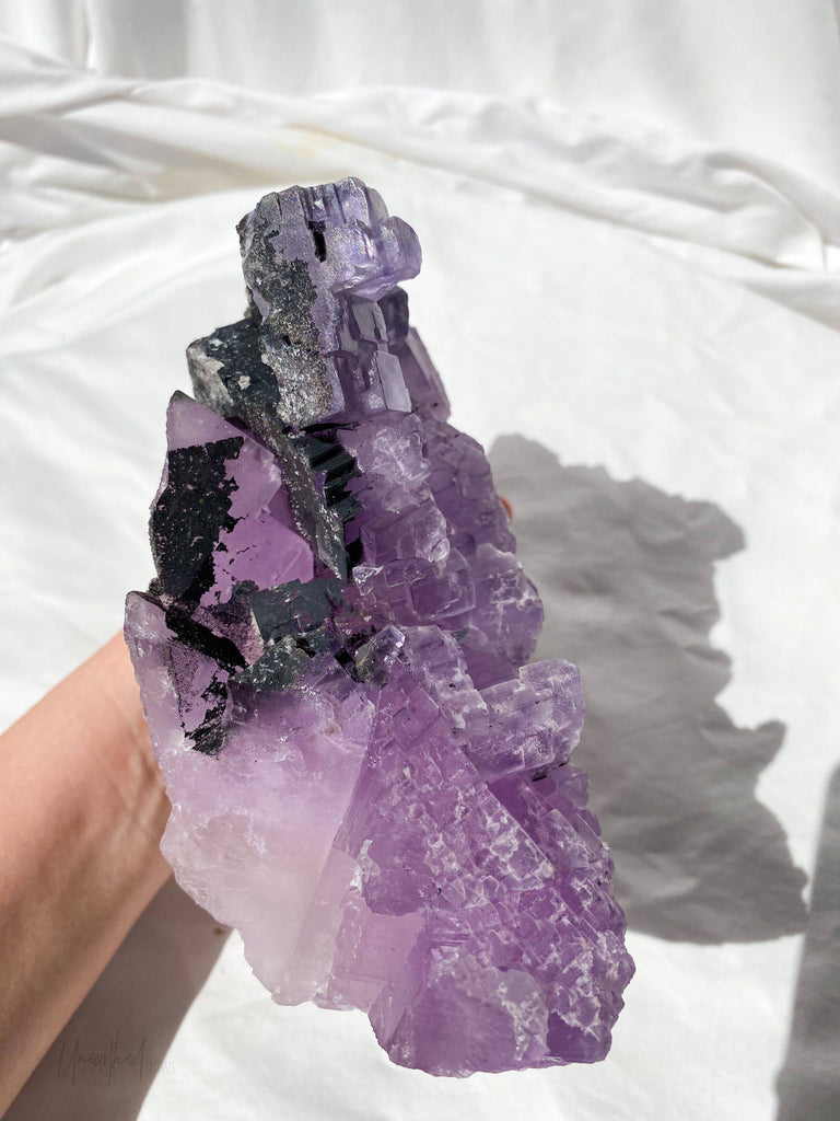 Purple Fluorite Cluster - Unearthed Crystals