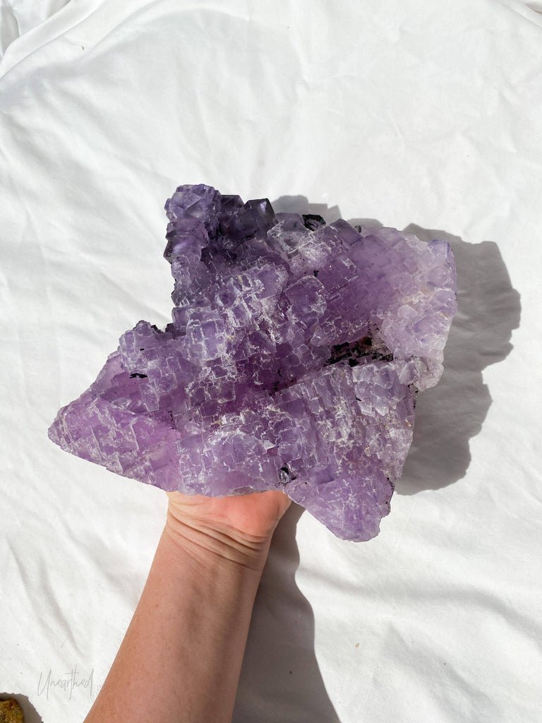 Purple Fluorite Cluster - Unearthed Crystals