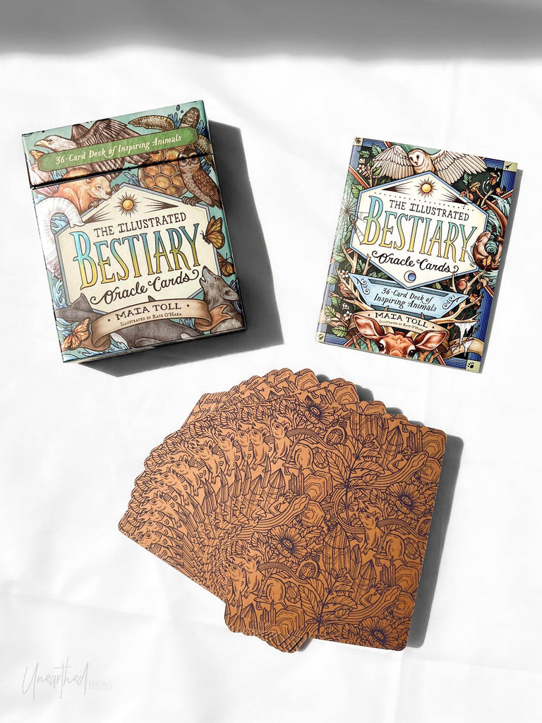 Illustrated Bestiary Oracle Cards - Unearthed Crystals