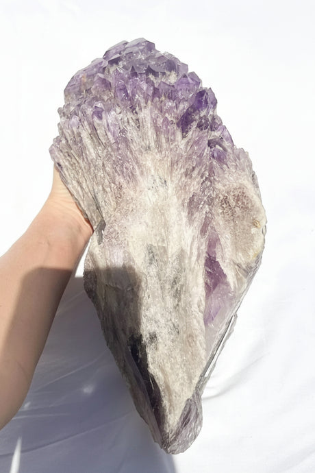 Elestial Amethyst Point with Smokey Quartz - Unearthed Crystals