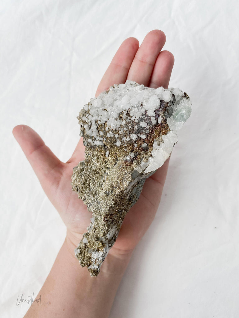 Aragonite, Fluorite + Chalcopyrite Specimen - Unearthed Crystals
