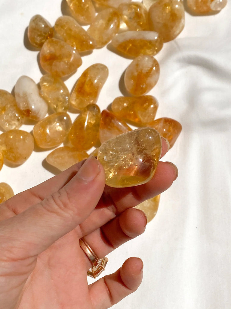 Citrine (Heat Treated) Tumbles | Medium - Unearthed Crystals