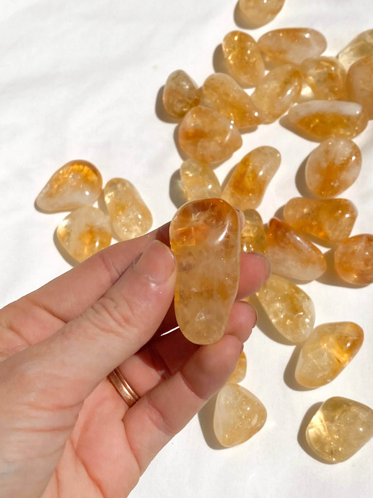 Citrine (Heat Treated) Tumbles | Medium - Unearthed Crystals