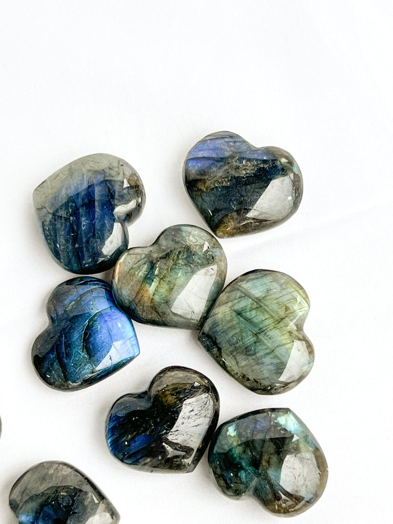 Labradorite Heart | Dark | Medium - Unearthed Crystals
