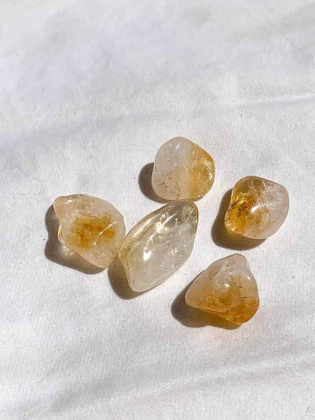 Citrine (Heat Treated) Tumbles | Mini | Pack of 5 - Unearthed Crystals