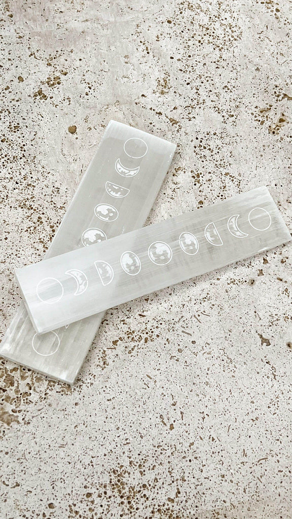 Selenite Polished Charging Rod | Phases of the Moon - Unearthed Crystals