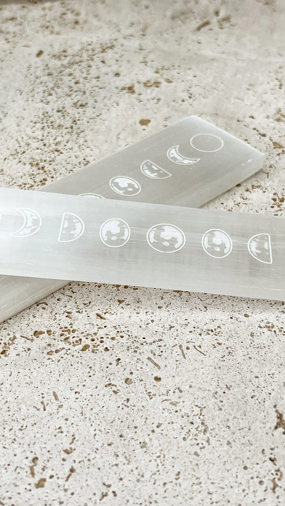 Selenite Polished Charging Rod | Phases of the Moon - Unearthed Crystals