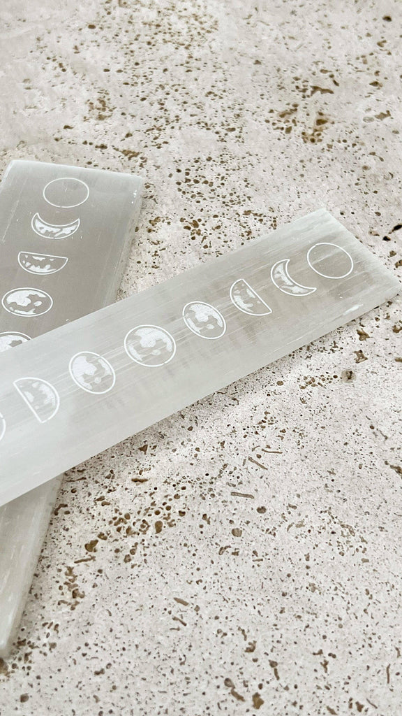 Selenite Polished Charging Rod | Phases of the Moon - Unearthed Crystals