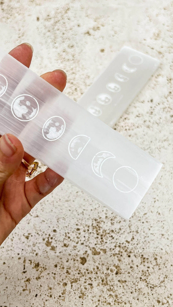 Selenite Polished Charging Rod | Phases of the Moon - Unearthed Crystals