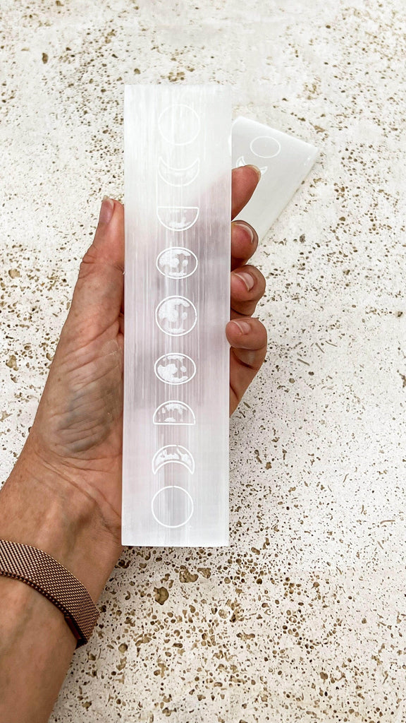 Selenite Polished Charging Rod | Phases of the Moon - Unearthed Crystals
