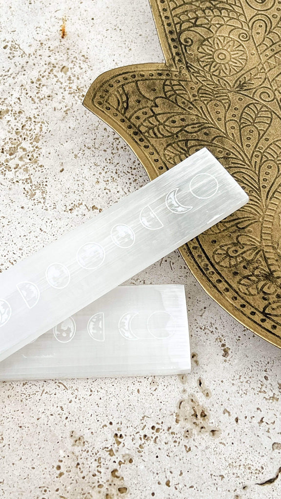 Selenite Polished Charging Rod | Phases of the Moon - Unearthed Crystals