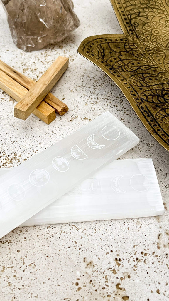 Selenite Polished Charging Rod | Phases of the Moon - Unearthed Crystals