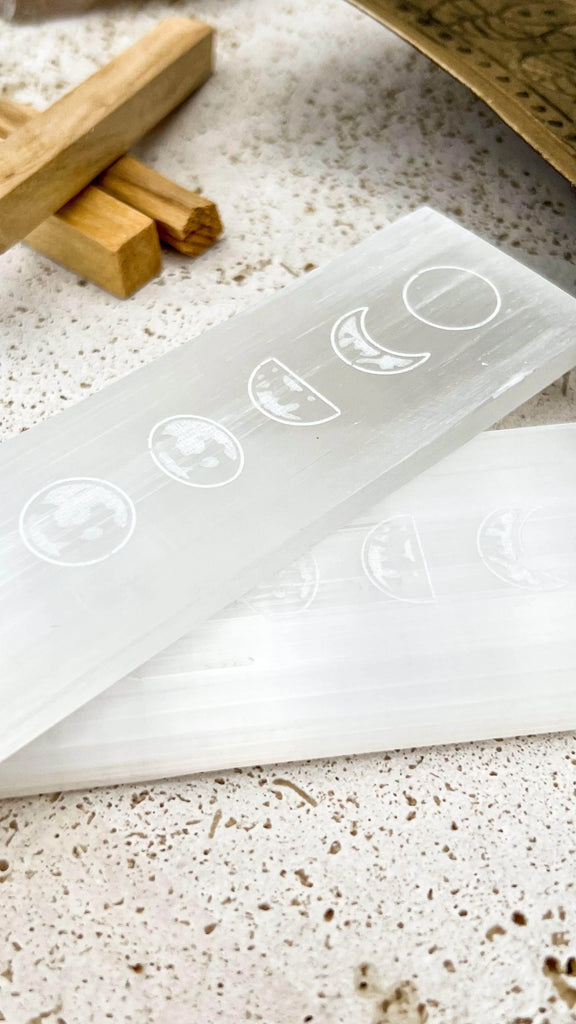Selenite Polished Charging Rod | Phases of the Moon - Unearthed Crystals