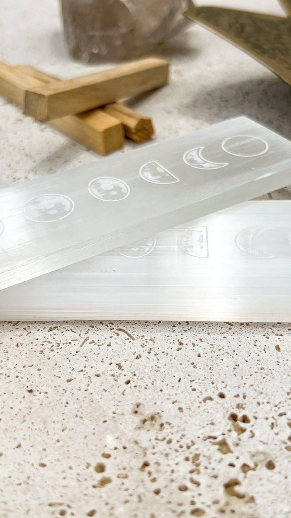 Selenite Polished Charging Rod | Phases of the Moon - Unearthed Crystals