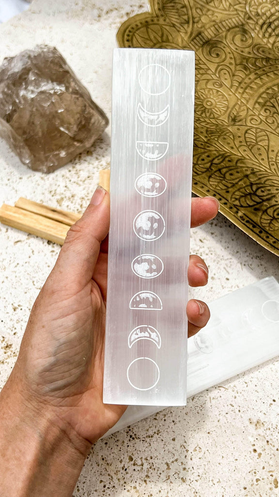 Selenite Polished Charging Rod | Phases of the Moon - Unearthed Crystals