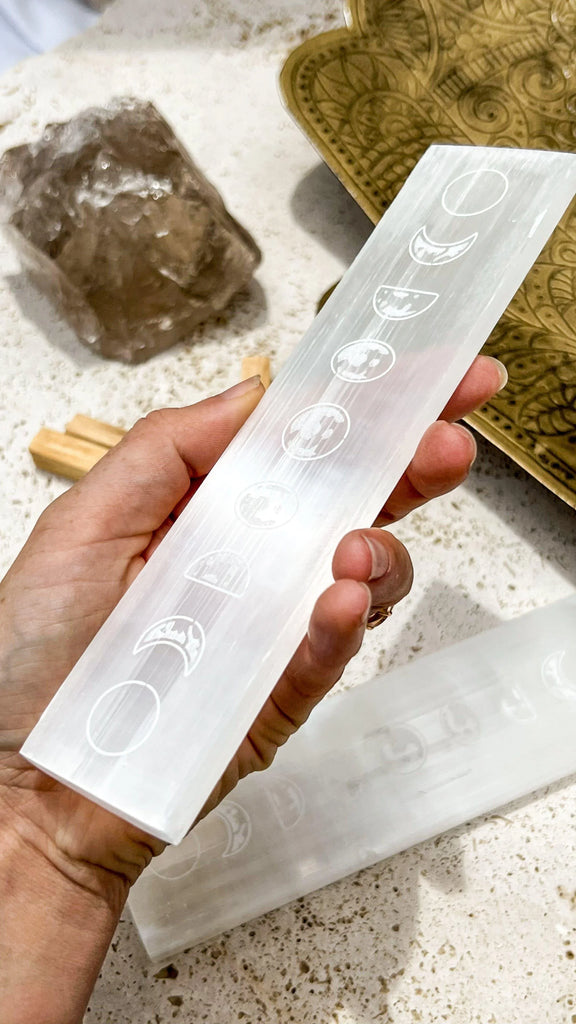 Selenite Polished Charging Rod | Phases of the Moon - Unearthed Crystals