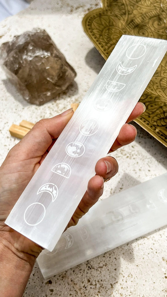 Selenite Polished Charging Rod | Phases of the Moon - Unearthed Crystals