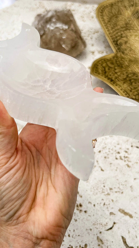 Selenite Moon Phases Trinket Bowl | Medium - Unearthed Crystals
