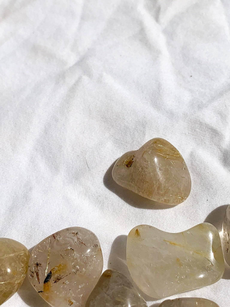 Golden Rutile in Quartz Tumbles | Small - Unearthed Crystals