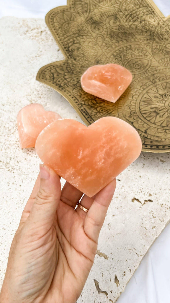 Orange Selenite Heart | One Size - Unearthed Crystals