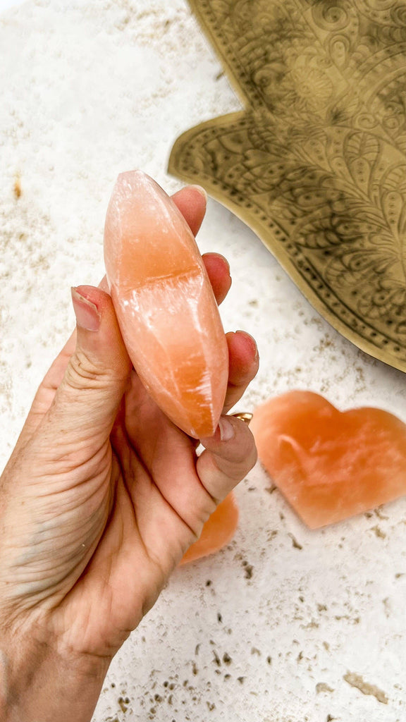 Orange Selenite Heart | One Size - Unearthed Crystals