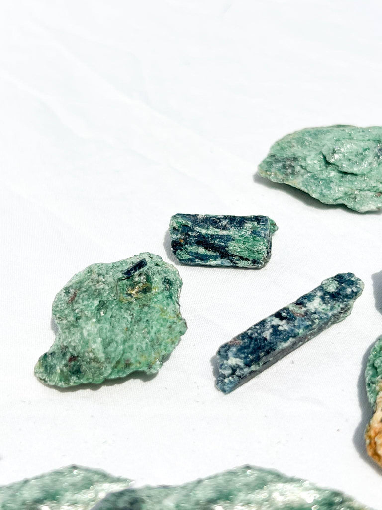 Kyanite + Green Fuchsite Rough Specimen | Extra Small - Unearthed Crystals