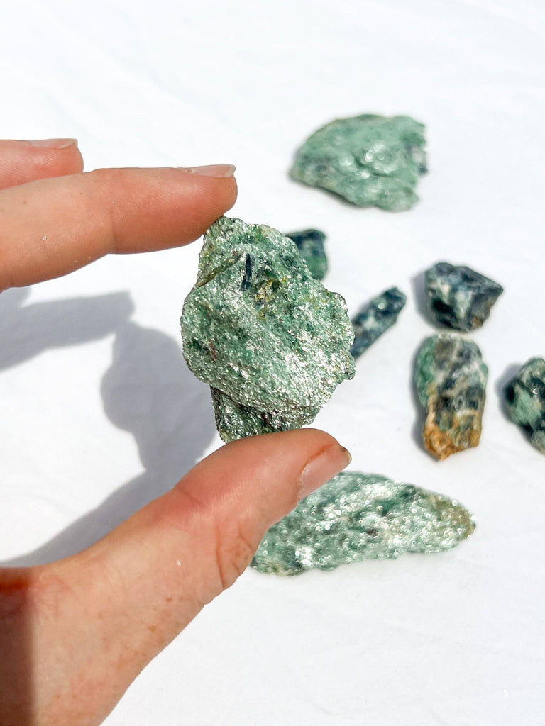 Kyanite + Green Fuchsite Rough Specimen | Extra Small - Unearthed Crystals