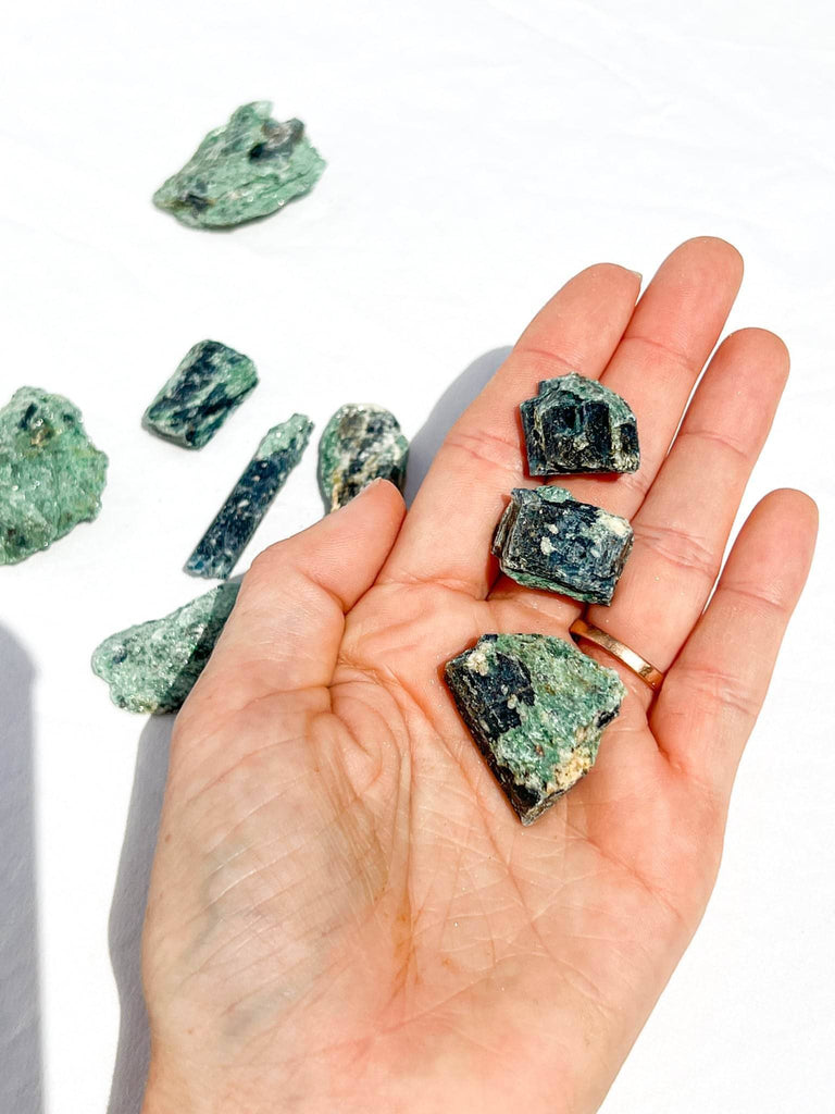 Kyanite + Green Fuchsite Rough Specimen | Extra Small - Unearthed Crystals