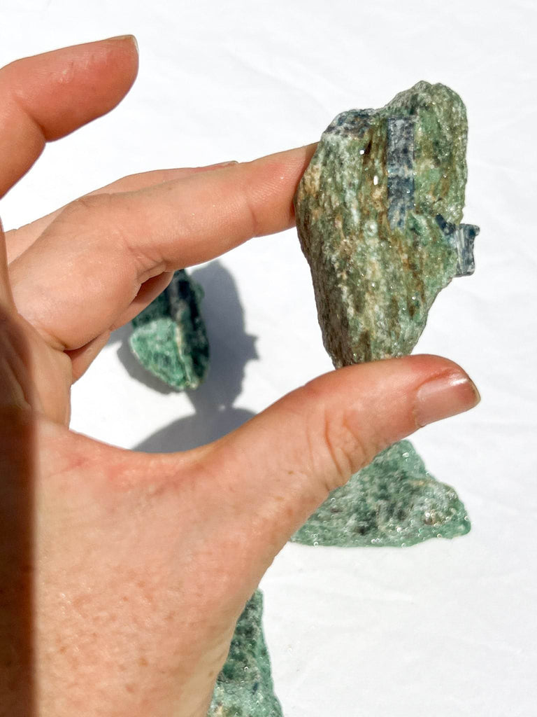 Kyanite + Green Fuchsite Rough Specimen | Medium - Unearthed Crystals