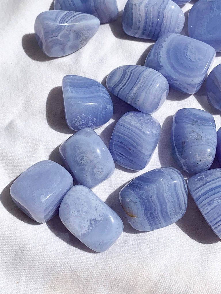 Blue Lace Agate Tumbles | Small - Unearthed Crystals